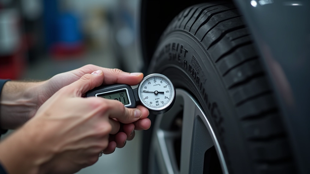 Mesure de la profondeur de gomme des pneus avec une jauge de profondeur spécialisée